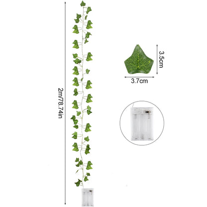 Verdelle - Cordão de Luz LED com Folhagem Artificial para Decoração