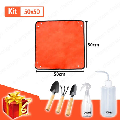 GardenMat - Kit Completo de Transplante e Jardinagem Dobrável e Impermeável com Ferramentas e Pulverizadores
