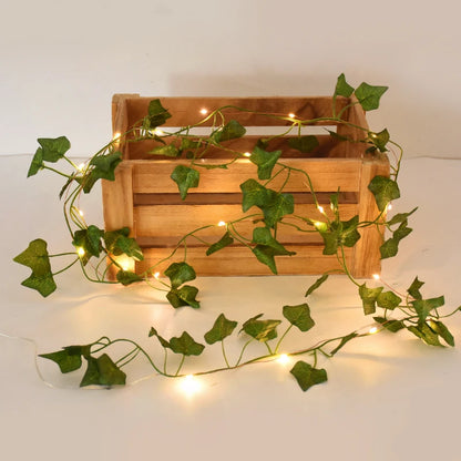 Verdelle - Cordão de Luz LED com Folhagem Artificial para Decoração