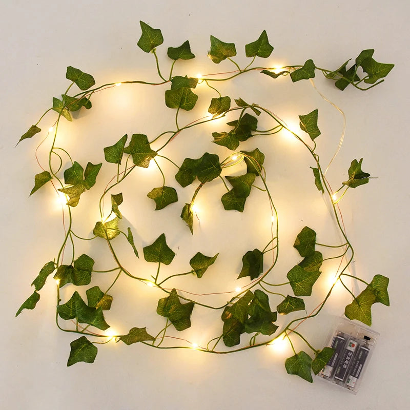 Verdelle - Cordão de Luz LED com Folhagem Artificial para Decoração