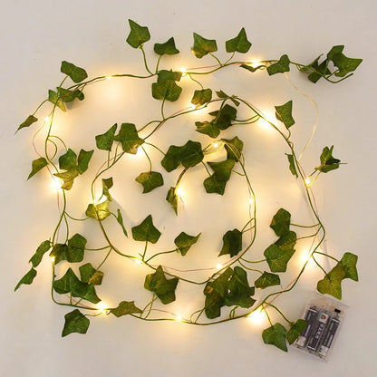 Verdelle - Cordão de Luz LED com Folhagem Artificial para Decoração