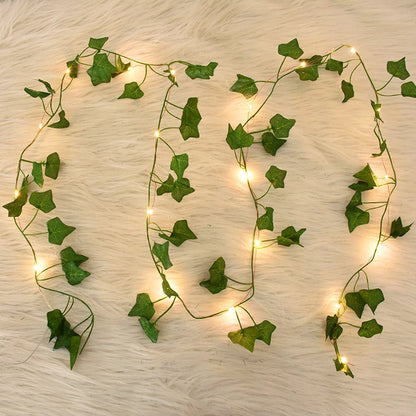 Verdelle - Cordão de Luz LED com Folhagem Artificial para Decoração